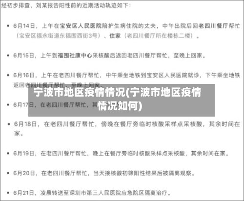 宁波市地区疫情情况(宁波市地区疫情情况如何)