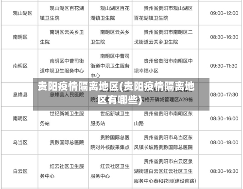 贵阳疫情隔离地区(贵阳疫情隔离地区有哪些)-第2张图片